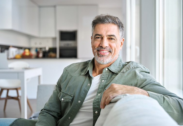 Middle-aged man with healthy smile